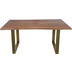 SIT TABLES & CO Tisch 160 x 85 cm, Platte nussbaumfarbig, Gestell messingfarbig Platte nussbaumfarbig, Gestell messingfarbig