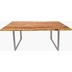 SIT TABLES & CO Tisch 160 x 85 cm, Gestell silbern Platte natur, Gestell silbern lackiert