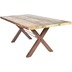 SIT TABLES & CO Tisch 200x100 cm, Altholz bunt lackiert Platte bunt, Gestell braun