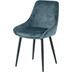 SIT Stuhl, 2er-Set Bezug Samt, Beine pulverbeschichtetes Metall Bezug blau, Beine schwarz