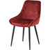 SIT Stuhl, 2er-Set Bezug Samt, Beine pulverbeschichtetes Metall Bezug rot, Beine schwarz