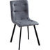 SIT Stuhl, 2er-Set Bezug Stoff, Beine Stahl Bezug hellgrau, Beine schwarz pulverbeschichtet