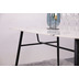 SIT Tisch 160x90 cm Platte Glas in Marmoroptik, Gestell pulverbeschichtetes Metall Platte wei, Beine schwarz