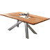 SIT TABLES & CO Tisch 180x100 cm Platte natur, Gestell antiksilber