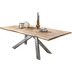 SIT TABLES & CO Tisch 220x100 cm Platte natur, Gestell antiksilber
