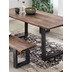 SIT TABLES & CO Tisch 120 x 80 cm, Platte 26 mm, nubaumfarbig, Platte nussbaumfarbig, Gestell schwarz lackiert