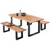 SIT TABLES & CO Tisch 120 x 80 cm, Platte natur, Gestell schwarz Platte natur antikfinish, Gestell antikschwarz lackiert