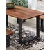 SIT TABLES & CO Tisch 140 x 80 cm, Platte 26 mm, nubaumfarbig, Platte nussbaumfarbig, Gestell schwarz lackiert