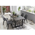 SIT TABLES & CO Tisch 160x85 cm, Mango grau sägerau, Gestell schwarz Platte grau, Gestell schwarz lackiert