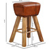 Wohnling Barhocker Turnbock 43x75x43 cm Mango Massivholz / Echtleder, Design Barstuhl Braun