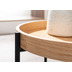 Wohnling Beistelltisch 40x40x45 cm Sofatisch Holz / Metall Wohnzimmertisch Eiche, Design Anstelltisch Modern Rund mit Ablage, Holztisch Couchtisch, Tisch Wohnzimmer
