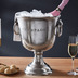 Wohnling Champagnerkühler Silber 28,5x37,5x28,5 cm Aluminium Massiv Sektkühler Groß, Flaschenkühler Getränkekühler Tisch, Kühler für Champagner - Wein - Sekt