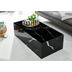 Wohnling Couchtisch 100x30x50 cm MDF Hochglanz mit Marmor Optik Schwarz, Design Wohnzimmertisch Rechteckig, Lounge Beistelltisch Cube Tisch