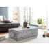 Wohnling Couchtisch 100x30x50 cm MDF Hochglanz mit Marmor Optik Weiß, Design Wohnzimmertisch Rechteckig, Lounge Beistelltisch Cube Tisch
