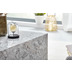 Wohnling Couchtisch 100x30x50 cm MDF Hochglanz mit Marmor Optik Weiß, Design Wohnzimmertisch Rechteckig, Lounge Beistelltisch Cube Tisch