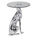 Wohnling Design Deko Beistelltisch Figur DOG aus Aluminium Farbe Silber