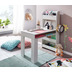 Wohnling Kinderschreibtisch Weiß 90x50x110 cm Maltisch Kinderzimmer mit Regal, Kindertisch Modern, Schülerschreibtisch mit Stauraum, Schultisch Schmal