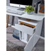 Wohnling Schreibtisch Skandinavisch Weiß / Eiche 140x58x76 cm Bürotisch Modern, Laptoptisch mit Schublade & Tür, Homeoffice Computertisch mit Stauraum