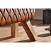 Wohnling Sitzbank Echtleder / Massivholz 89x46x35 cm Leder Modern Turnbock, Springbock Lederhocker Gepolstert