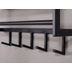 Wohnling Wandgarderobe Metall Schwarz 70x20x20 cm Flurgarderobe mit Ablage, Design Hakenleiste Wandpaneel Stahl, Garderobe Wand mit Hutablage, Garderobenleiste Flur