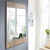 Wohnling Wandspiegel Sonoma Eiche 60x80x1,8 cm Design Flurspiegel Groß Modern, Hängespiegel Spiegel Wand, Moderner Garderobenspiegel