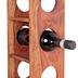 Wohnling Weinregal Massiv-Holz Sheesham Flaschenregal Wandmontage für 5 Flaschen, modern mit Ablage 70 cm