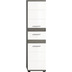 xonox.home Blake Standschrank (B/H/T: 35x137x31 cm) in Rauchsilber Nachbildung und wei Hochglanz tiefzieh