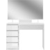 xonox.home Emma Schminktisch mit Spiegel (B/H/T: 110x148x48 cm) in wei Nachbildung und wei Hochglanz Hhe bis Tischkante 75 cm