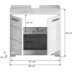 xonox.home Lambada Waschbeckenunterschrank (B/H/T: 60x56x34 cm) in Sonoma Eiche hell und wei Hochglanz tiefzieh