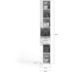 xonox.home Linus Hochschrank (B/H/T: 30x182x31 cm) in wei Nachbildung und wei Hochglanz tiefzieh