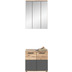 xonox.home Mason Badkombination (B/H/T: 60x190x34 cm) in Nox Oak Nachbildung und Basalt grau Nachbildung