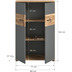 xonox.home Mason Broschrank (B/H/T: 80x122x37 cm) in Nox Oak Nachbildung und Basalt grau Nachbildung