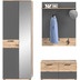 xonox.home Mason Garderobenkombination (B/H/T: 175x200x37 cm) in Nox Oak Nachbildung und Basalt grau Nachbildung