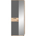 xonox.home Mason Garderobenschrank (B/H/T: 70x200x37 cm) in Nox Oak Nachbildung und Basalt grau Nachbildung