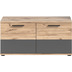 xonox.home Mason Sitzbank (B/H/T: 90x51x37 cm) in Nox Oak Nachbildung und Basalt grau Nachbildung