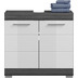 xonox.home Scout Waschbeckenunterschrank (B/H/T: 60x56x34 cm) in Rauchsilber Nachbildung und wei Hochglanz tiefzieh