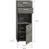 xonox.home Silver Standschrank (B/H/T: 40x109x33 cm) in Rauchsilber Nachbildung und Rauchsilber Nachbildung