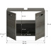 xonox.home Silver Waschbeckenunterschrank stehend (B/H/T: 80x55x37 cm) in Rauchsilber Nachbildung und Rauchsilber Nachbildung