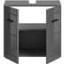 xonox.home Soft Waschbeckenunterschrank (B/H/T: 60x56x34 cm) in grau Nachbildung und grau Hochglanz tiefzieh