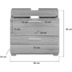 xonox.home Soul Waschbeckenunterschrank (B/H/T: 60x56x34 cm) in Rauchsilber Nachbildung und Rauchsilber tiefzieh