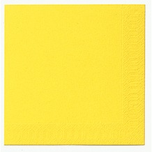 Duni Dinner-Servietten 3lagig Tissue Uni gelb, 40 x 40 cm, 20 Stück