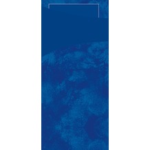 Duni Sacchetto Serviettentasche Uni dunkelblau 8,5 x 19 cm, Tissue Serviette 2lagig dunkelblau, 100 Stück