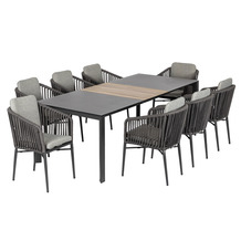 acamp 8x Stühle Manhattan + Tisch Woddy 56600