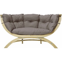 Amazonas Luxus XL Sessel, Gartensofa für 2 Personen Siena Due taupe, Fichtenholz wetterfest