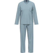 AMMANN Organic Pure Schlafanzug lang V Hals ashley blue 48
