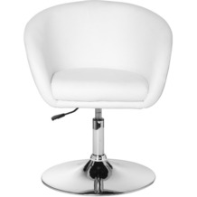 Amstyle Lift Design Drehsessel Sessel Leder Optik weiß