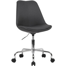 Amstyle Schreibtischstuhl Schwarz Stoff, Design Drehstuhl mit Lehne, mit Rollen, Stuhl drehbar schwarz