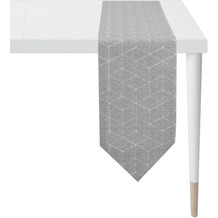 APELT Christmas Glam Tischband Jacqaurdtechnik gewebtes All-over mit Lurex-Garn grau / silberfarben 21x175 cm