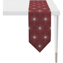 APELT Christmas Glam Tischband Kunstvoll in Jacqaurdtechnik gewebtes All-over rot 21x175 cm