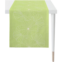 APELT Loft Style Tischläufer Blütenmotiv grün 48x140 cm